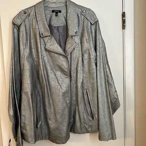 Faux leather moto jacket